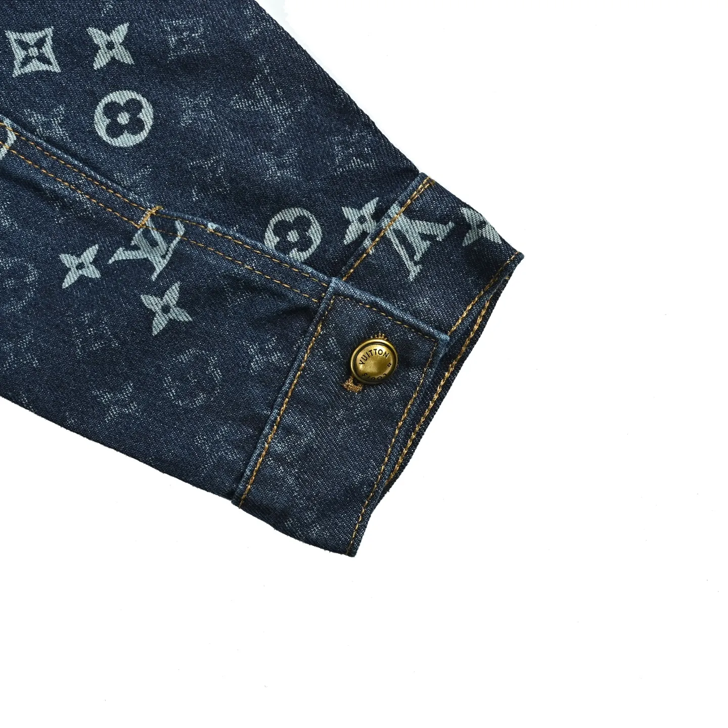 Louis Vuitton/Louis Vuitton old flower all over printed jacquard denim jacket